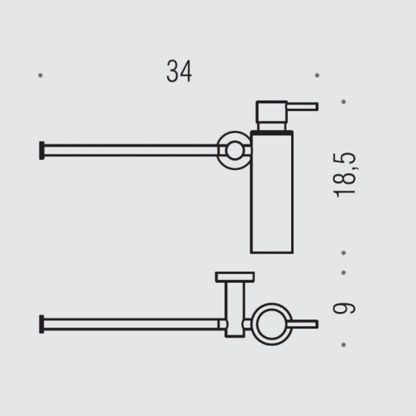 Colombo Design Plus Полотенцедержатель с дозатором для жидкого мыла, подвесной, PVD графит шлифованный