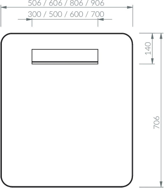 зеркало 60,6х70,6 см черный ravak strip i x000001570