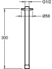 кронштейн для верхнего душа jacob delafon eo e10043-cp потолочный цвет хром, 1/2", 300 мм