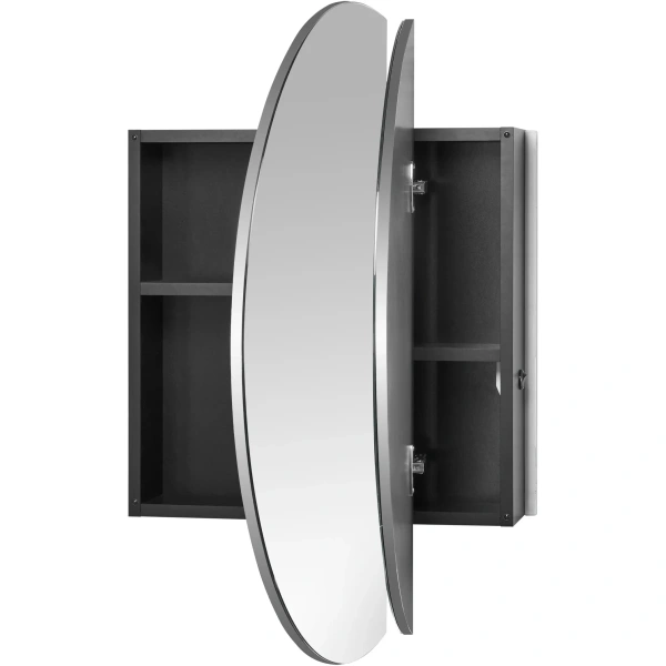 зеркальный шкаф roca luna zru9307737 80x80 см, с подсветкой, выключателем, антрацит