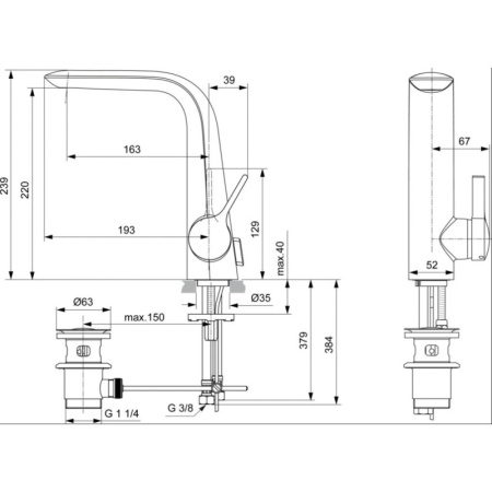 смеситель для раковины ideal standard melange a6041aa