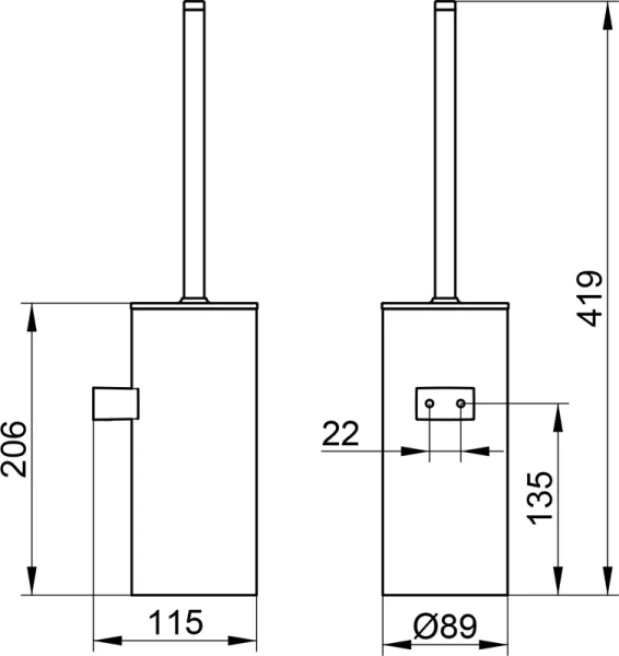 Ёршик для унитаза Keuco Collection Moll 12769 010100 хром | белый
