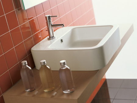 раковина hatria happy hour y0m701 накладная/подвесная, 48х48 см, белая