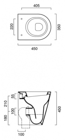 унитаз приставной catalano zero 45 1vp4500