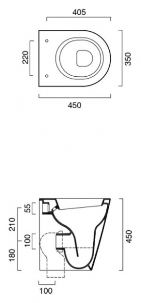 унитаз приставной catalano zero 45 1vp4500