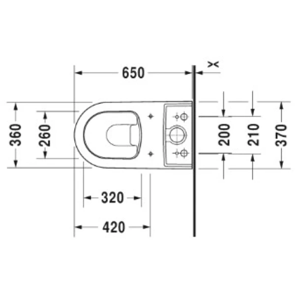 унитаз напольный duravit me by starck 2170090000