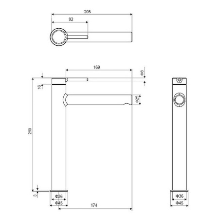 смеситель для раковины excellent pi arex.1202gl (золото)