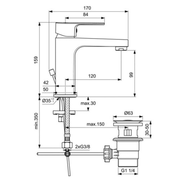 смеситель для раковины ideal standard cerafine model d bc491aa