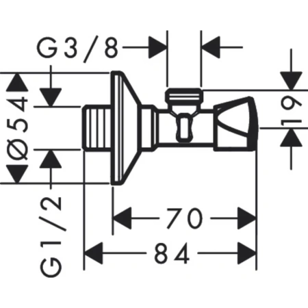 угловой вентиль 1/2"×3/8" axor 51312000