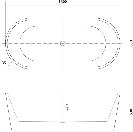 акриловая ванна aquatek ово 180x80 aq-99880 без гидромассажа