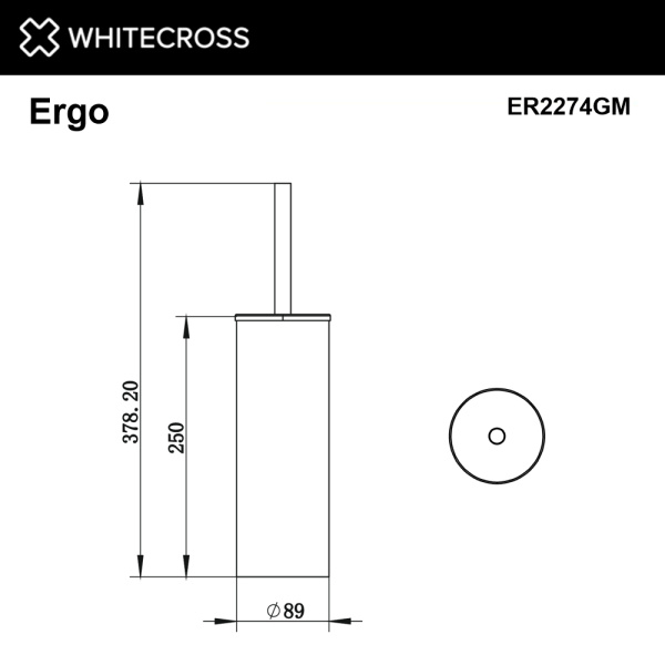 Ершик для унитаза Whitecross Ergo ER2274GM напольный, оружейная сталь