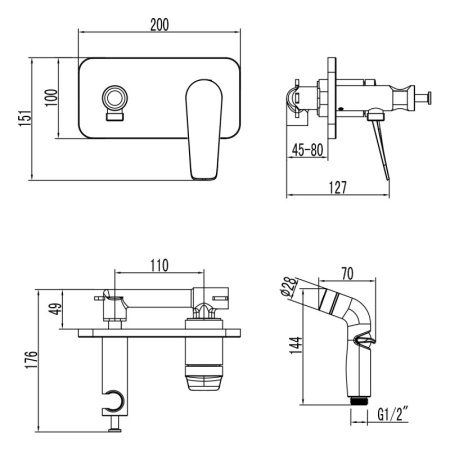 гигиенический комплект lemark bronx lm3720gm