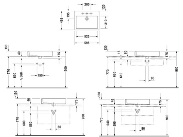 раковина накладная/подвесная duravit vero 04526000001 59.5x46.5 см, с покрытием wondergliss, цвет белый