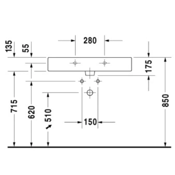 раковина накладная/подвесная 80 см duravit vero 0454800000