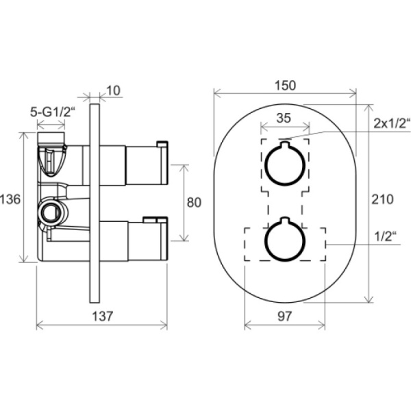 термостат для ванны ravak chrome cr 063.20bl.o2 x070432