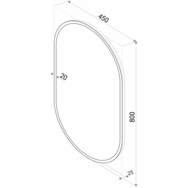 зеркало 45х80 см континент prime zlp1099wh