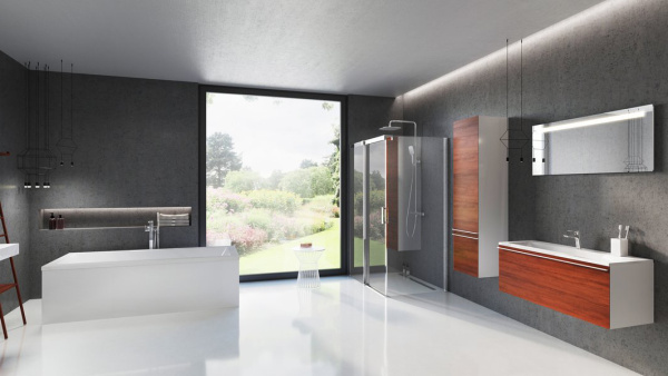 шкаф-пенал ravak clear белый/вишня l