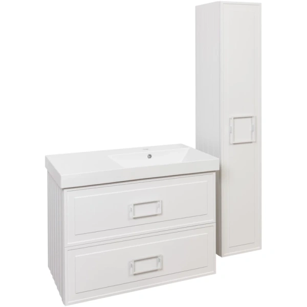 тумба белый матовый 87,6 см la fenice cubo twin fnc-01-cub-b-90-2