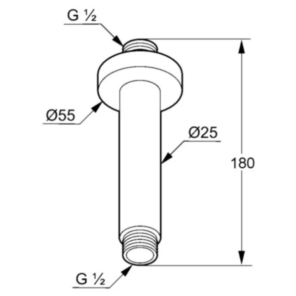 потолочный кронштейн 180 мм kludi a-qa 6651591-00