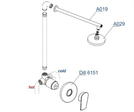 душевая система wasserkraft dill a12629 цвет хром