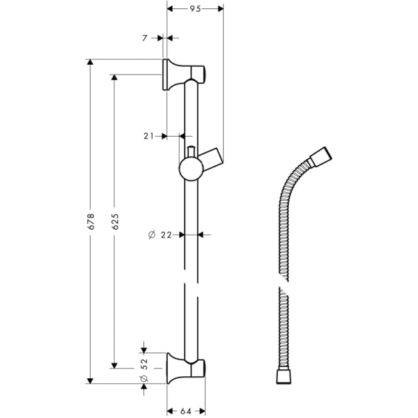 душевой гарнитур hansgrohe unica classic 27617820