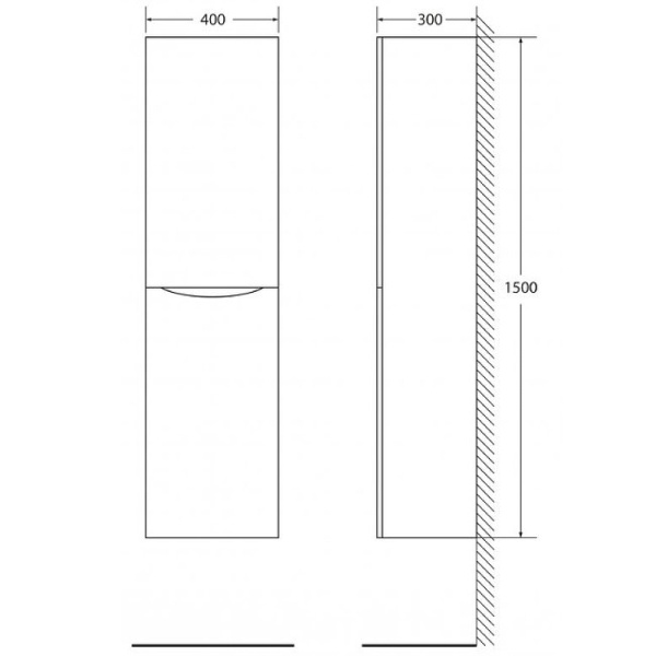 шкаф пенал belbagno fly-marino 40 подвесной fly-marino-1500-2a-sc-rw-p-r rovere moro