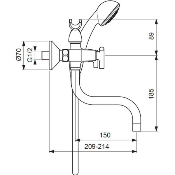 смеситель для ванны vidima trinity ba260aa