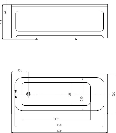 акриловая ванна aquatek eco-friendly мия 170x70 miy170-0000004 без панелей, каркаса и слив-перелива