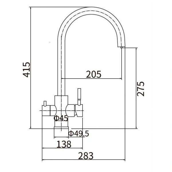 смеситель для кухни с подключением к фильтру fashun a54309-b
