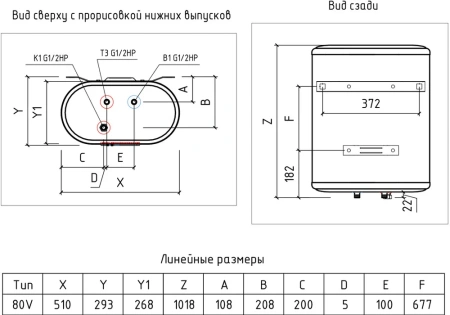 накопительный водонагреватель thermex flat plus pro if 80 v (pro) электрический