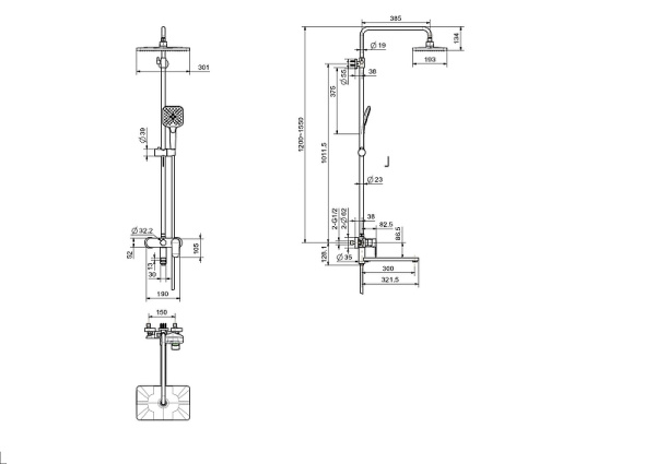 душевая система aquatek ника aq2840mb цвет черный матовый