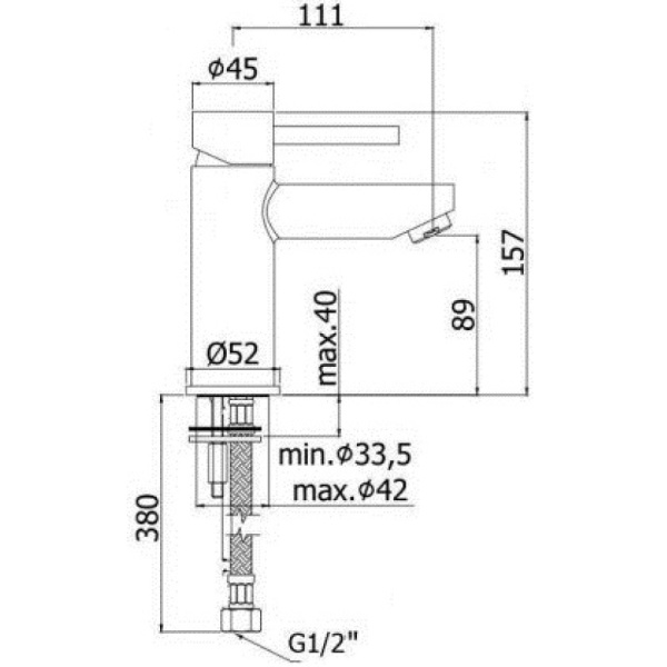 смеситель для раковины без донного клапана paffoni stick sk071hcr