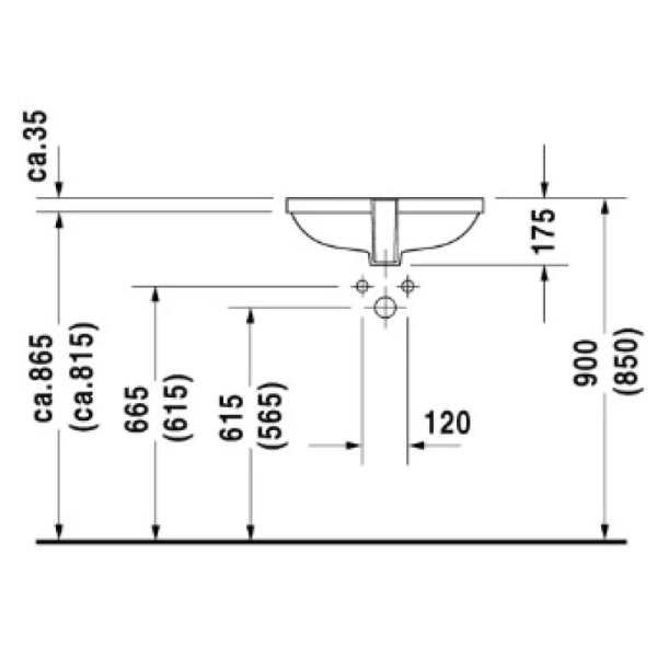 раковина duravit d-code 0338490000 встраиваемая снизу, 52х32 см, цвет белый