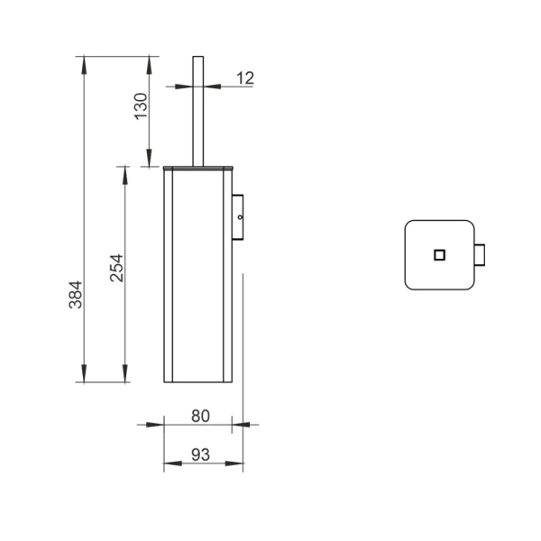 Ёршик для унитаза Whitecross Cubo CU2472GLB настенный, брашированное золото