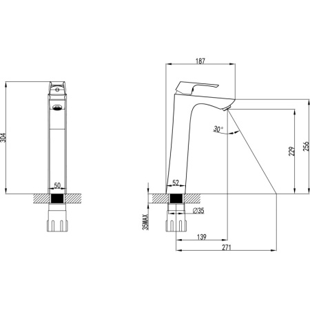 смеситель для раковины lemark unit lm4509c