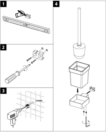 ёршик для унитаза lemark smooth line 9762020 черный