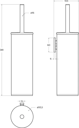 ёршик для унитаза cezares relax relax-tbs-m-in настенный, сатин