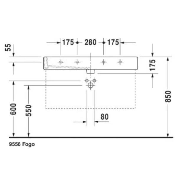 раковина накладная/подвесная 100 см duravit vero 0454100000