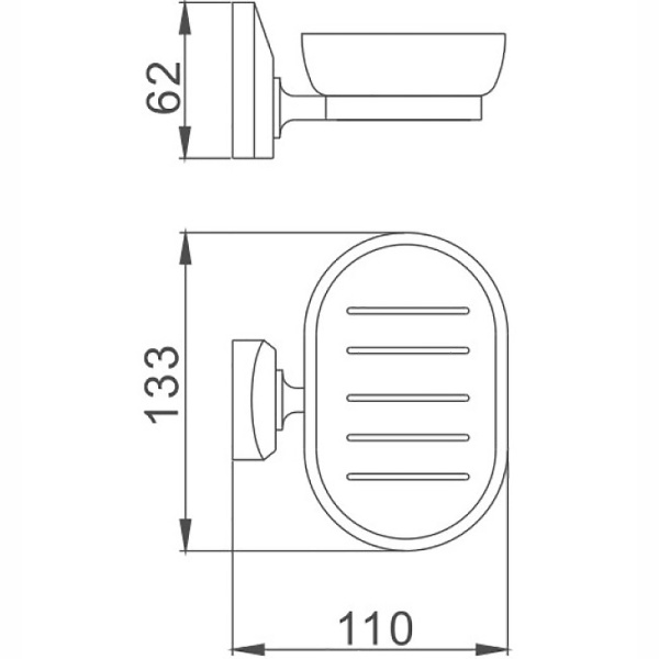 Мыльница Haiba HB1602 цвет хром