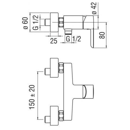 смеситель для душа nobili abc ab87130cr