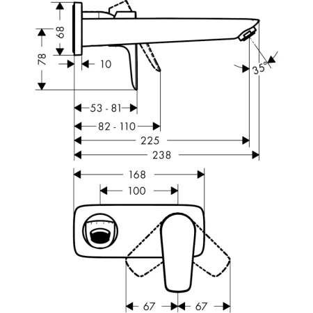 смеситель для раковины без донного клапана hansgrohe talis e 71734990