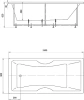 акриловая ванна aquatek феникс 190x90 fen190-0000078 без гидромассажа с фронтальной панелью с каркасом (разборный) со слив-переливом (слева)