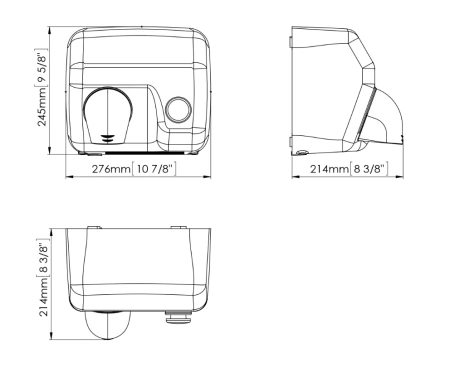 сушилка для рук mediclinics saniflow e05cs с кнопкой