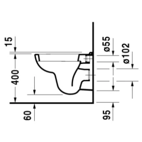 унитаз подвесной duravit d-code 22110900002 без сиденья, цвет белый.