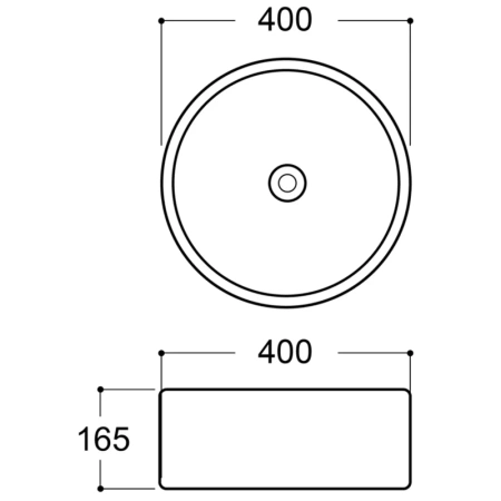 раковина накладная aqueduto espiral esp0120 ø40 см, белая матовый