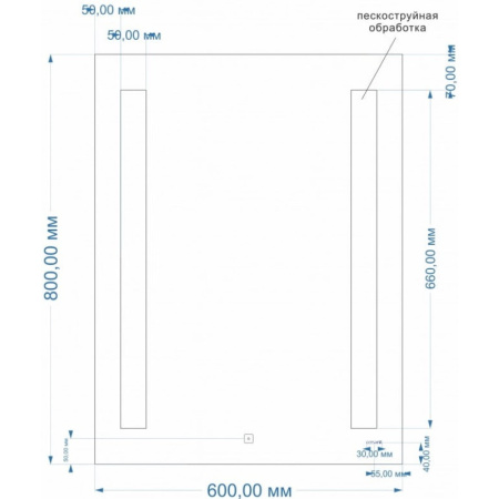 Зеркало 60х80 см Cersanit Base LU-LED020*60-b-Os