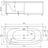 акриловая ванна aquatek морфей 190х90 mor190-0000014 без гидромассажа с фронтальной и торцевыми панелями с каркасом (разборный) со слив-переливом