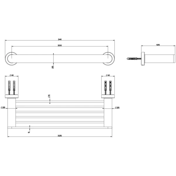 Полка для полотенец Gessi Emporio 38945#149 34#1x10#5x25 мм, цвет Finox