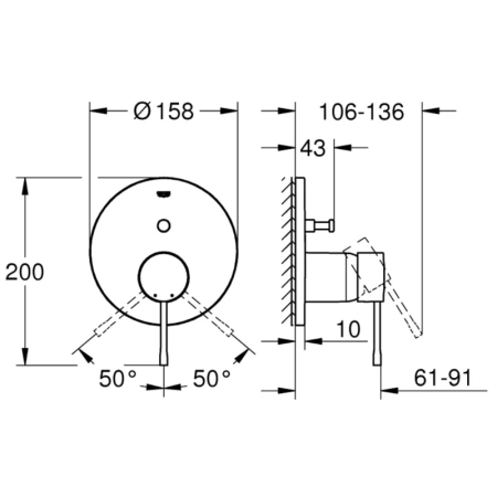 смеситель для ванны grohe essence 24058001