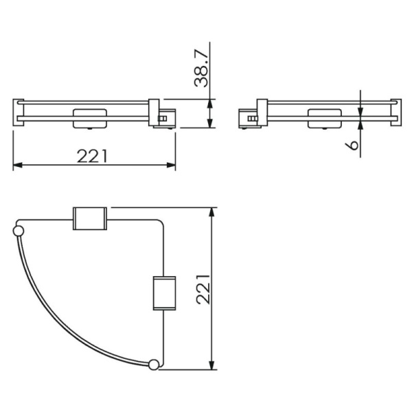 Полка угловая 22,1х22,1 см Langberger Vico 11351F-BP